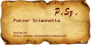 Patzer Szimonetta névjegykártya